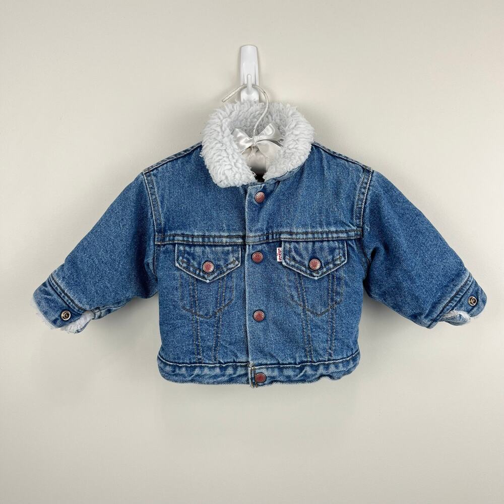 Vintage Levi's Sherpa Lined Denim Trucker Jacket 12 Months USA